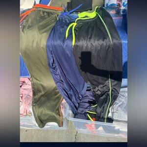 XL/XXL/XXXL Athletic Track Pants - Black, Navy & Olive with Contrast Trim